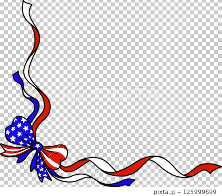 American flag patriotic bow and ribbon illustration 125999899