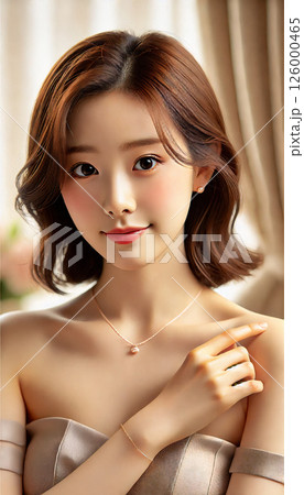 ドレスアップした女性 126000465