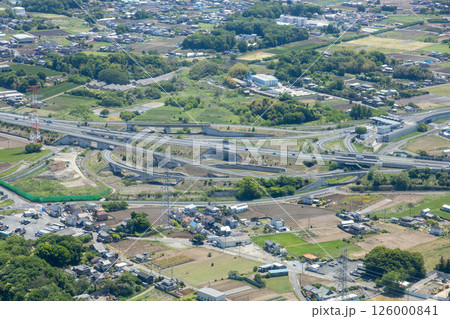桶川北本インターチェンジ付近を空撮 桶川北本インターチェンジ付近を空撮 126000841