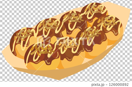 章魚燒插畫向量素材 126000892