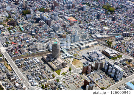 山形駅西口付近を空撮 山形駅西口付近を空撮 126000946