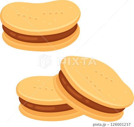 Traditional Chilean homemade Alfajor cookies 126001237