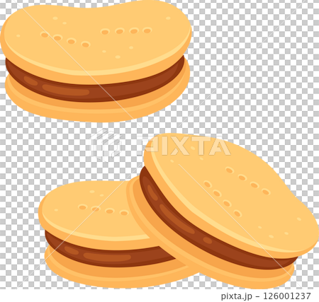 Traditional Chilean homemade Alfajor cookies 126001237