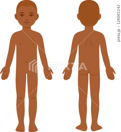 Unisex Black child body template flat vector illustration 126001242