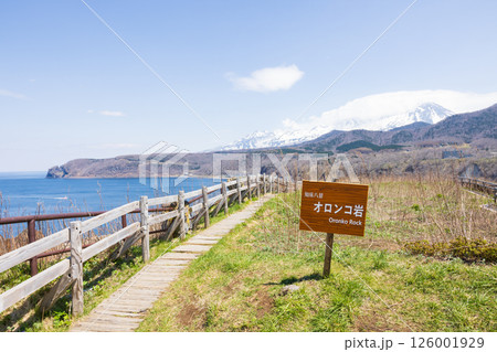 北海道知床半島のオロンコ岩頂上からの風景 126001929
