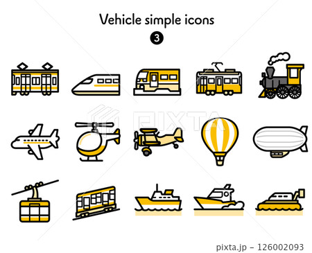シンプルアイコン集 乗り物3 126002093