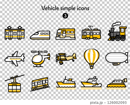 シンプルアイコン集 乗り物3 126002093