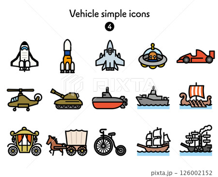 シンプルアイコン集 乗り物4 126002152