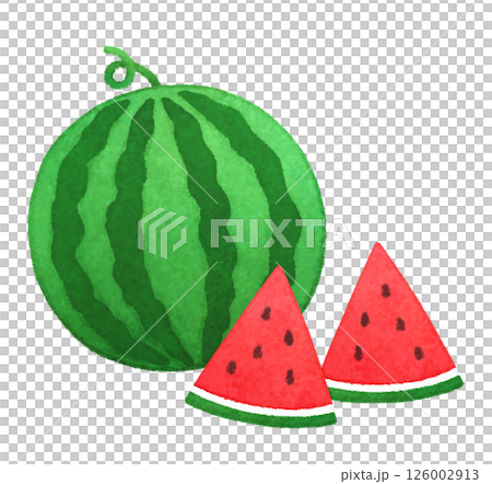 手描きの可愛いスイカのイラスト 126002913