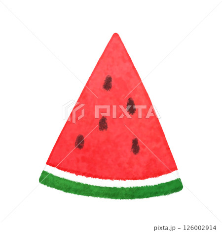 三角にカットされた赤いスイカのイラスト 三角にカットされた赤いスイカのイラスト 126002914
