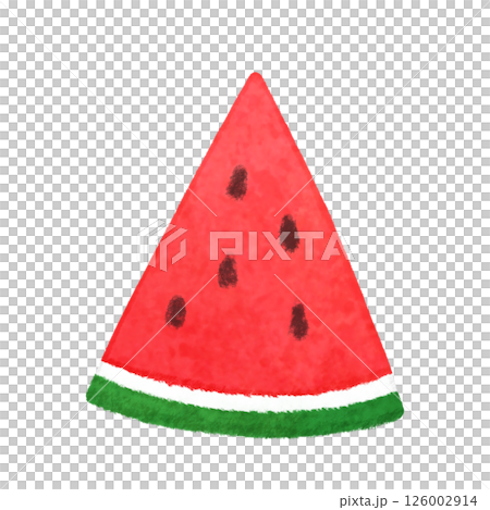 三角にカットされた赤いスイカのイラスト 三角にカットされた赤いスイカのイラスト 126002914