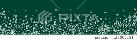 Falling letters of English language. Colorful childish flying characters of Latin alphabet. Foreign languages study concept. Back to school banner . 126003151