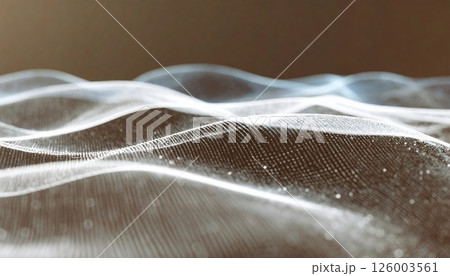 Abstract Close-Up of Flowing Fine White Silk Fabric with Smooth Silky Texture and Gentle Waves in Soft Focus for Artistic Textile and Fashion Backgrounds 126003561
