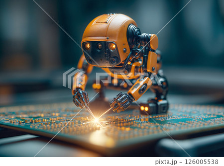 High-Tech Microchip Repair by Miniature Droids 126005538