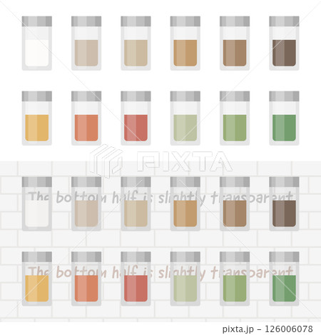 おしゃれな調味料の瓶のイラスト_下半分は瓶の内部が透過 126006078