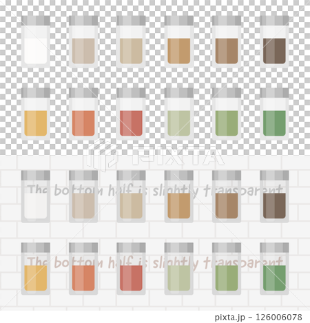 おしゃれな調味料の瓶のイラスト_下半分は瓶の内部が透過 126006078