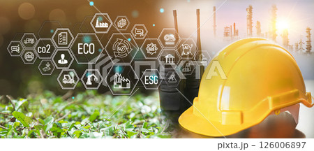 Green industrial energy for sustainable energy. Environmentally friendly with low carbon dioxide emissions. Green factory industry for D -Ozone, low carbon air Green industrial energy for sustainable energy. Environmentally friendly with low carbon dioxide emissions. Green factory industry for D -Ozone, low carbon air 126006897