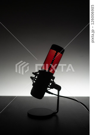 Stylish Red LED Microphone Presented in Attractive Silhouette and Elegant Design 126006985