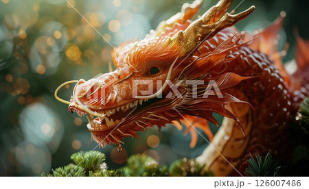 A fantastical dragon beast illustrated in anime art style 126007486
