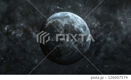 The night sky showcasing a full moon surrounded by stunning galaxies 126007574