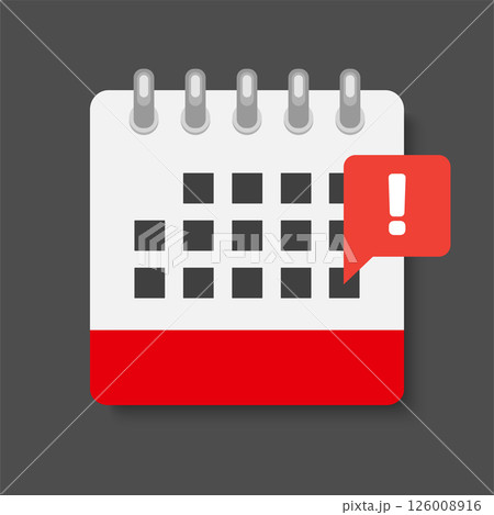 Icon calendar - pop up message alert or error 126008916