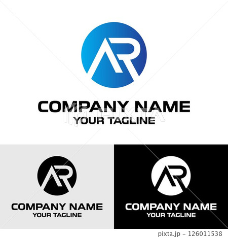 Initial AR letter geometric shaped rounded vector trendy modern logo design template. Initial AR letter geometric shaped rounded vector trendy modern logo design template. 126011538