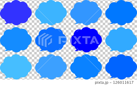 雲形語音泡沫集。一種具有藍色變化的顏色。對話泡泡的尖端,指針位於左下方。 雲形語音泡沫集。一種具有藍色變化的顏色。對話泡泡的尖端,指針位於左下方。 126011617