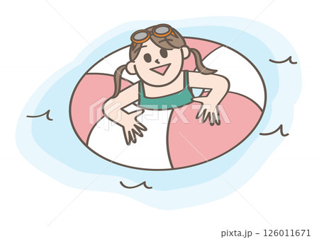 浮き輪を使う子ども 126011671