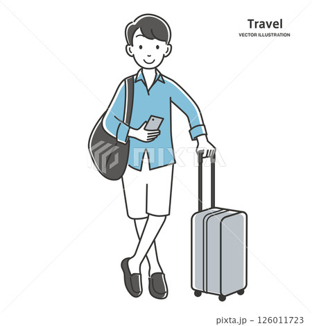 旅行に出かける若い男性 126011723