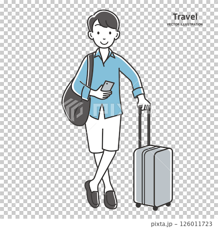 旅行に出かける若い男性 126011723