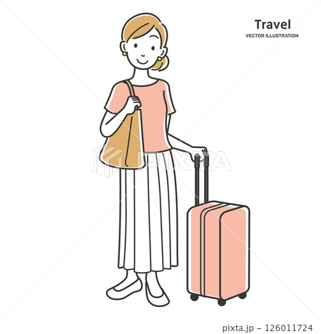 旅行に出かける若い女性 126011724