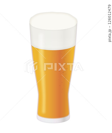 グラスに入ったビールのイラスト 126012479
