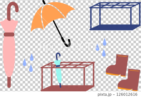 シンプルな傘のイラスト素材セット 126012616