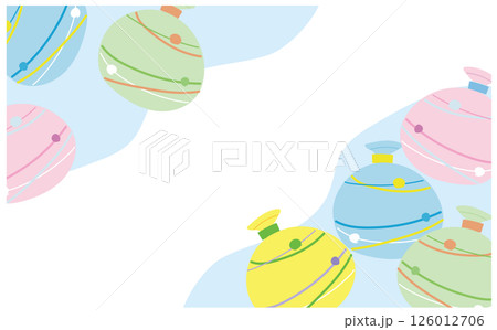 涼しげなヨーヨーのベクターイラスト背景 126012706