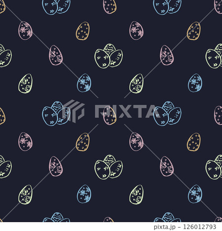 Cute pattern with Easter eggs Cute pattern with Easter eggs 126012793