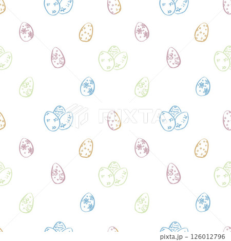 Cute pattern with Easter eggs Cute pattern with Easter eggs 126012796