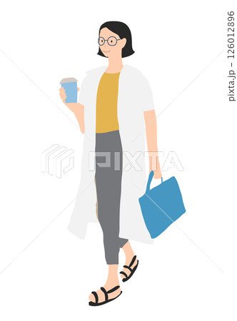 コーヒーを持つ女性2 126012896