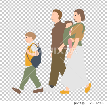 Family of four with a baby Family of four with a baby 126012902