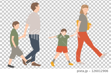 Family of four walking 126012906