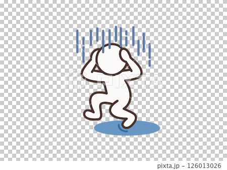 Pictogram of a person avoiding rain (no face) 126013026