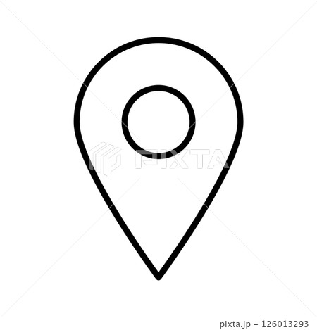 位置情報ピンの線画アイコン 126013293