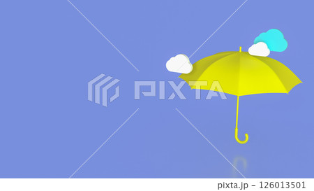 The Yellow Umbrella for weather Concept 3d Rendering. The Yellow Umbrella for weather Concept 3d Rendering. 126013501