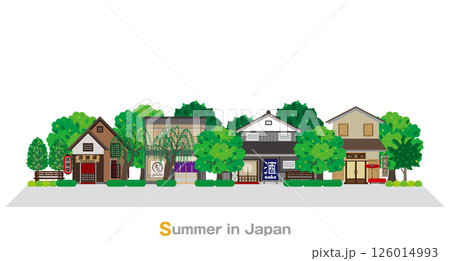 日本の町並みのイラスト. 日本の夏. 126014993