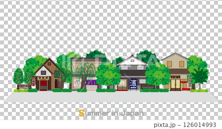 日本の町並みのイラスト. 日本の夏. 126014993