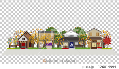 日本の町並みのイラスト. 日本の秋. 126014994