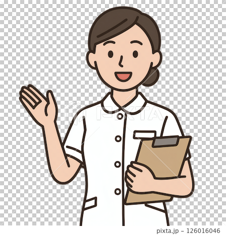 案内をする看護師のイラスト素材 126016046
