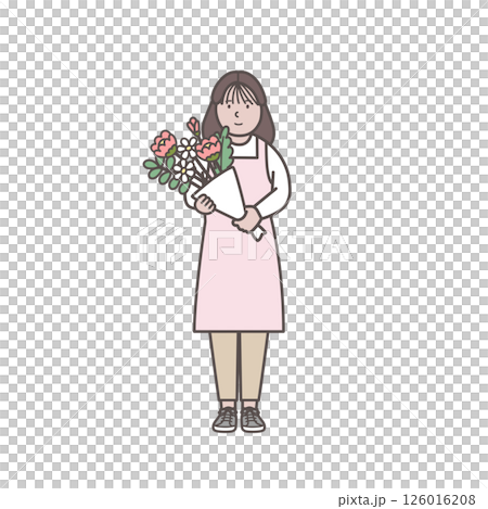 Illustration of a female florist 126016208