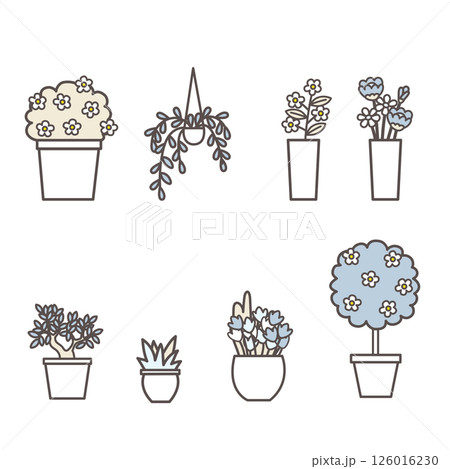 色々な植物のイラストセット 126016230