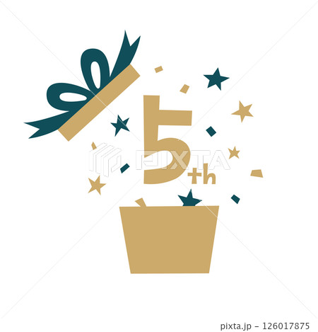 5thお祝いイラスト 5thお祝いイラスト 126017875