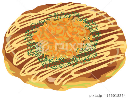 お好み焼きのイラスト ベクター素材 126018254
